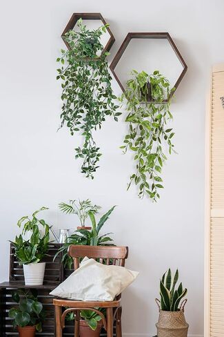 ZIFTY 3pcs Fake Hanging Plants Artifical Fake Potted Greenery Faux Eucalyptus Vine Mandala Vine for Wall Home Room Office Indoor Outdoor Decor in Saudi Arabia