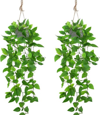 ZIFTY 3pcs Fake Hanging Plants Artifical Fake Potted Greenery Faux Eucalyptus Vine Mandala Vine for Wall Home Room Office Indoor Outdoor Decor in Saudi Arabia