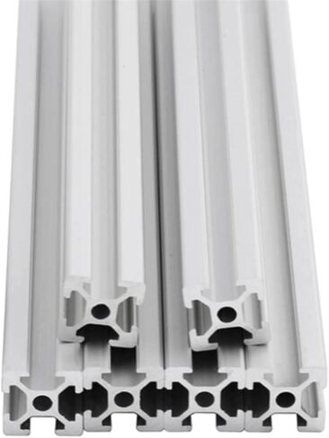 6 قطعة 1000 مم فتحة T 2020 الألومنيوم النتوء الأوروبي القياسي بأكسيد السكك الحديدية الخطية الألومنيوم الشخصي النتوء لأجزاء الطابعة ثلاثية الأبعاد و CNC DIY فضي (39.4 بوصة) in Kuwait