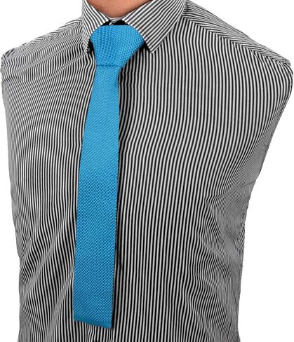 ربطة عنق دان سميث الصلبة الكلاسيكية المحبوكة من البوليستر بلمسة نهائية ضيقة ومتماسكة in Kuwait