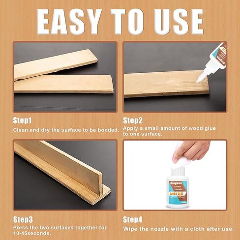 غراء الخشب، لاصق خشب 30 جرام، مضاد للاصفرار، لاصق قوي فوري لربط الخشب، البلوط، الجوز، الماهوجني، الأثاث الخشبي، المنتجات الخشبية، الحرف الخشبية، حافة الخشب in Kuwait
