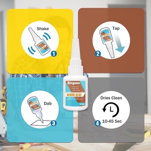 غراء الخشب، لاصق خشب 30 جرام، مضاد للاصفرار، لاصق قوي فوري لربط الخشب، البلوط، الجوز، الماهوجني، الأثاث الخشبي، المنتجات الخشبية، الحرف الخشبية، حافة الخشب in Kuwait