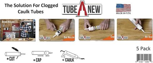 TubeANew Caulk Tube Saver - Repair and Reuse Dried or Clogged Tubes - 1 Pack, 5 Pieces in Saudi Arabia