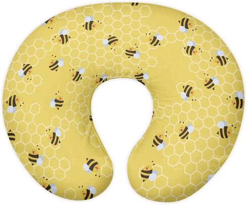 Bee,Yellow Nursing Pillow Cover for Baby Boys Girls,Soft Breastfeeding Pillow Cover Washable Infant Feeding Cushion Cover Easy to Clean in Saudi Arabia