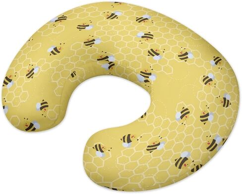 Bee,Yellow Nursing Pillow Cover for Baby Boys Girls,Soft Breastfeeding Pillow Cover Washable Infant Feeding Cushion Cover Easy to Clean in Saudi Arabia