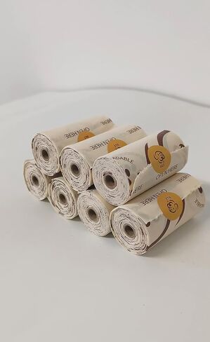 أكياس فضلات الكلاب، قابلة للتحلل البيولوجي والتحويل بنسبة 100%، 120 كيسًا وموزع مجاني in Saudi Arabia