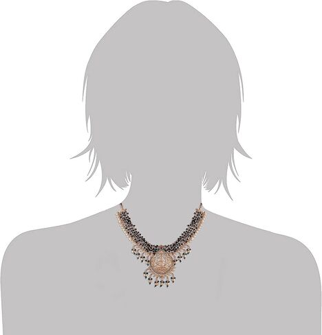 I Jewels 18K Gold Plated Indian Wedding Bollywood Brass Temple Jewellery Pearl Choker Necklace With Earrings for Women/Girls (MC108) in Saudi Arabia