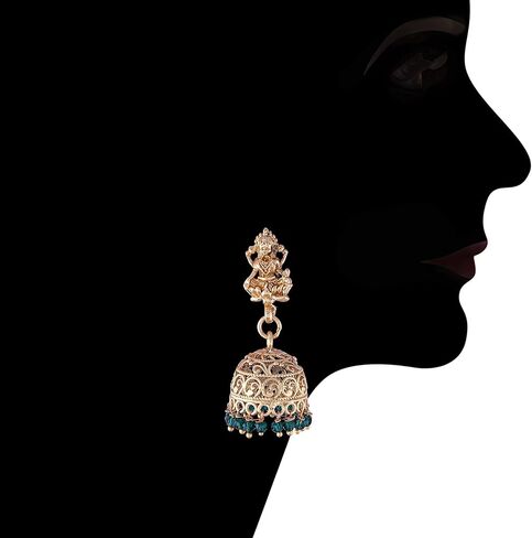 I Jewels 18K Gold Plated Indian Wedding Bollywood Brass Temple Jewellery Pearl Choker Necklace With Earrings for Women/Girls (MC108) in Saudi Arabia