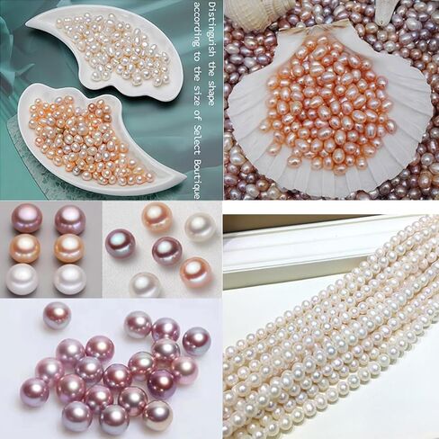 مجموعة قلادات لؤلؤ المياه العذبة - أقراط لؤلؤ من الفضة الإسترلينية هي مجموعة مجوهرات نسائية مصنوعة من مزيج من اللؤلؤ بدرجة AAAA (19 بوصة، أبيض حليبي) in Kuwait