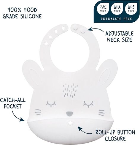 Tiny Twinkle Roll-Up Silicone Bib - Soft, Durable, Easy Clean Waterproof Silicone Bibs With Food Catcher in Kuwait