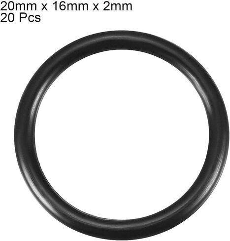 uxcell Nitrile Rubber O-Rings, 20mm OD 16mm ID 2mm Width, Metric Sealing Gasket, Pack of 20 in Saudi Arabia