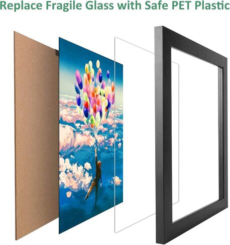 5 Pieces 8x10" PET Plastic Sheet Plexiglass Panels 0.040"Thick, Acrylic Sheet Great for Arts Crafts, Picture Frame Glass Replacement, Cricut, Signs & Display in Saudi Arabia
