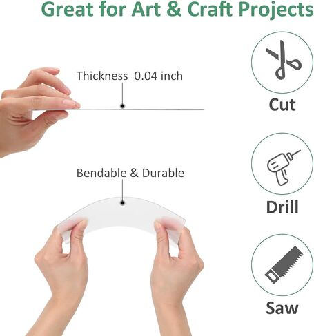 5 Pieces 8x10" PET Plastic Sheet Plexiglass Panels 0.040"Thick, Acrylic Sheet Great for Arts Crafts, Picture Frame Glass Replacement, Cricut, Signs & Display in Saudi Arabia