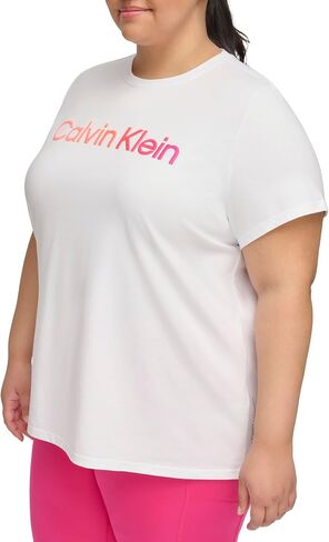 تي شيرت نسائي بأكمام قصيرة بشعار Plus Ombre Puff من Calvin Klein Performance in Saudi Arabia