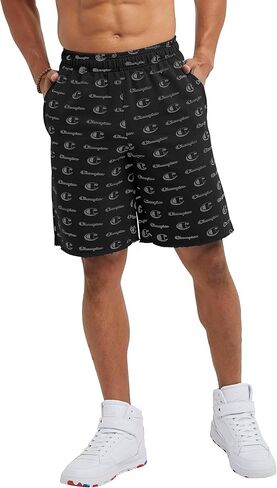 Champion، شورت رياضي شبكي للرجال، خفيف الوزن (Reg Tall)، شعار Big C Little Script Black C Patch، مقاس كبير in Saudi Arabia