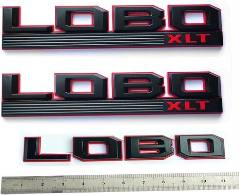 3pack OEM Lobo XLT Side Fender Emblem 3D Badge لـ 150 قطعة أصلية سوداء FL3Z-16720-L (3X أسود وأحمر) in Kuwait