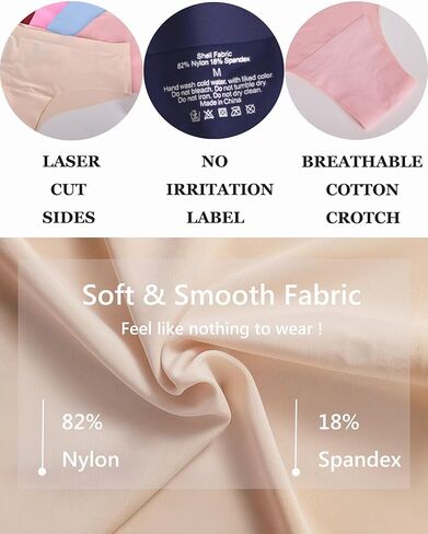 Bolivelan Women Seamless Thongs No Show Panties Low Rise Stretch Breathable Bikini Underwear Pack of 6 in Saudi Arabia