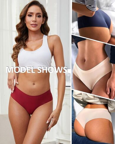 Bolivelan Women Seamless Thongs No Show Panties Low Rise Stretch Breathable Bikini Underwear Pack of 6 in Saudi Arabia