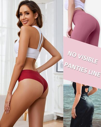 Bolivelan Women Seamless Thongs No Show Panties Low Rise Stretch Breathable Bikini Underwear Pack of 6 in Saudi Arabia