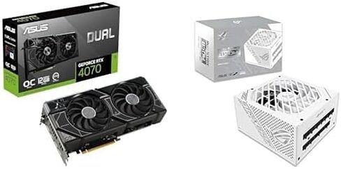 ASUS Dual GeForce RTX™ 4070 White Edition 12GB GDDR6X (PCIe 4.0، 12GB GDDR6X، DLSS 3، HDMI 2.1، DisplayPort 1.4a، تصميم 2.56 فتحة، تصميم مروحة Axial-tech، تقنية 0dB، والمزيد) in Saudi Arabia