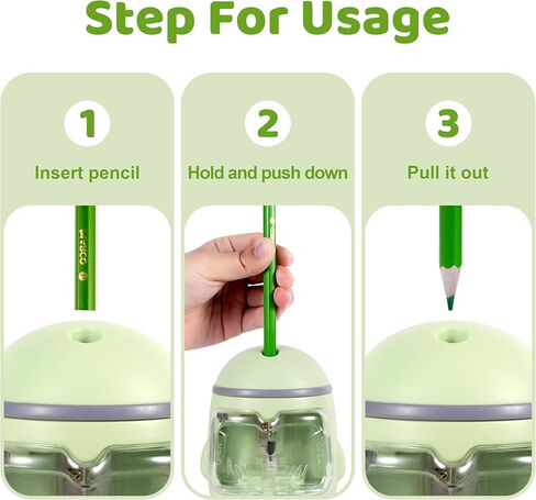 مبراة أقلام رصاص كهربائية لطيفة، مبراة أقلام محمولة تعمل بالبطارية/USB مزدوجة الطاقة، تصميم لطيف للأطفال والطلاب والفصول الدراسية والمكتب المدرسي وأقلام رصاص 6-8 مم (وردي) in Kuwait