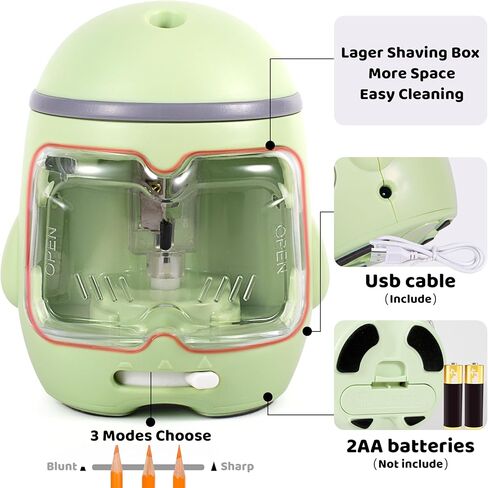 مبراة أقلام رصاص كهربائية لطيفة، مبراة أقلام محمولة تعمل بالبطارية/USB مزدوجة الطاقة، تصميم لطيف للأطفال والطلاب والفصول الدراسية والمكتب المدرسي وأقلام رصاص 6-8 مم (وردي) in Kuwait