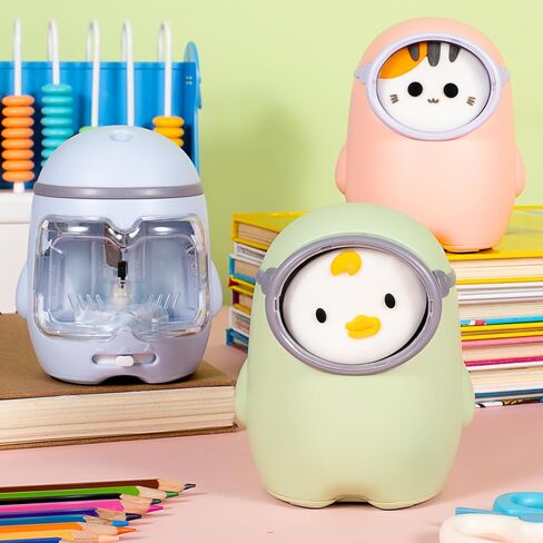 مبراة أقلام رصاص كهربائية لطيفة، مبراة أقلام محمولة تعمل بالبطارية/USB مزدوجة الطاقة، تصميم لطيف للأطفال والطلاب والفصول الدراسية والمكتب المدرسي وأقلام رصاص 6-8 مم (وردي) in Kuwait