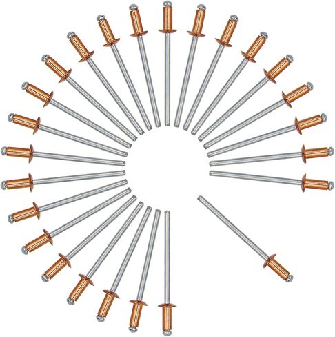 ISPINNER 25pcs 3 x 7mm Red Copper Blind Rivets, 3mm Diameter x 7mm Grip Dome Head Pop Rivets (3x7mm) in Saudi Arabia
