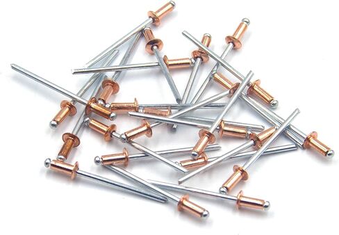 ISPINNER 25pcs 3 x 7mm Red Copper Blind Rivets, 3mm Diameter x 7mm Grip Dome Head Pop Rivets (3x7mm) in Saudi Arabia