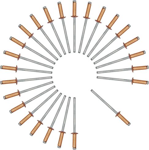 ISPINNER 25pcs 3 x 7mm Red Copper Blind Rivets, 3mm Diameter x 7mm Grip Dome Head Pop Rivets (3x7mm) in Saudi Arabia