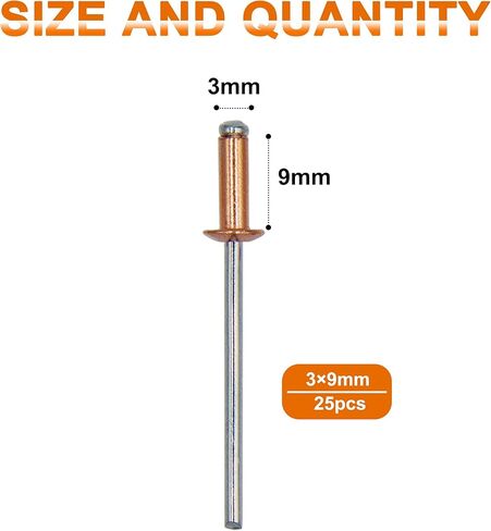 25 قطعة من مسامير نحاسية حمراء 3 × 7 مم من ISPINNER، قطر 3 مم × 7 مم مسامير رأس قبة (3 × 7 مم) in Kuwait