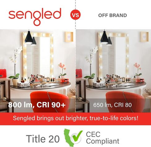 Sengled Alexa Light Bulbs, 75W Equivalent, S1 Auto Pairing with Alexa Devices, Smart Light Bulb that Work with Alexa, Bluetooth Mesh Smart Home Lighting, ‎Multicolor Dimmable, No Hub Required,4-Pack in Saudi Arabia