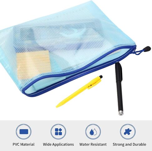5Pcs A5 Zipper File Bags, Multicolor Zippered Pouch, PVC Document Bag Zipper Folders Document Pouch Receipts Organizer for Office School Home Travel in Saudi Arabia