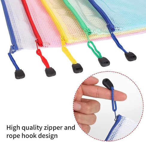 5Pcs A5 Zipper File Bags, Multicolor Zippered Pouch, PVC Document Bag Zipper Folders Document Pouch Receipts Organizer for Office School Home Travel in Saudi Arabia