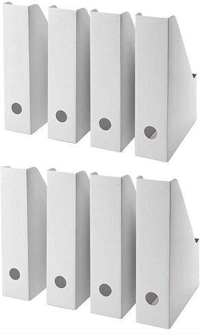 White Magazine File Organizer Storage Box (8 Pack) in Saudi Arabia