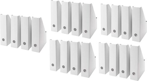White Magazine File Organizer Storage Box (8 Pack) in Saudi Arabia