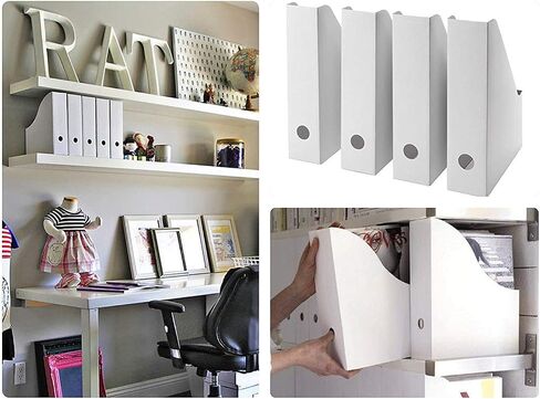 White Magazine File Organizer Storage Box (8 Pack) in Saudi Arabia