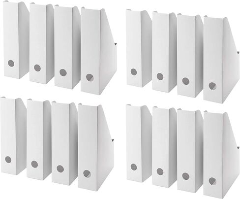 White Magazine File Organizer Storage Box (8 Pack) in Saudi Arabia