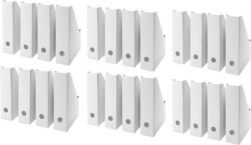 White Magazine File Organizer Storage Box (8 Pack) in Saudi Arabia