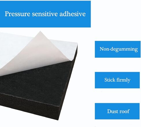 Adhesive Foam Padding, 4 Pieces Neoprene Foam Anti Vibration Pads High Density Closed Cell Foam Sheet, Insulation Soundproofing Black (4" x 4" x 3/4", 4 Pcs) in Kuwait