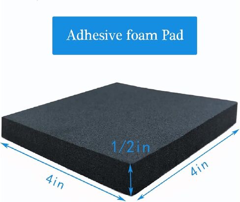 Adhesive Foam Padding, 4 Pieces Neoprene Foam Anti Vibration Pads High Density Closed Cell Foam Sheet, Insulation Soundproofing Black (4" x 4" x 3/4", 4 Pcs) in Kuwait