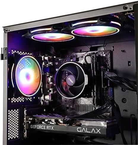 كمبيوتر مكتبي للألعاب MXZ، AMD Ryzen 5 5600، RX6700XT، 16 جيجابايت DDR4، NVME 1 T SSD، مراوح 6RGB، Win 11 Pro جاهز، كمبيوتر مكتبي للألعاب (R5 5600 | RX 6700XT) in Kuwait