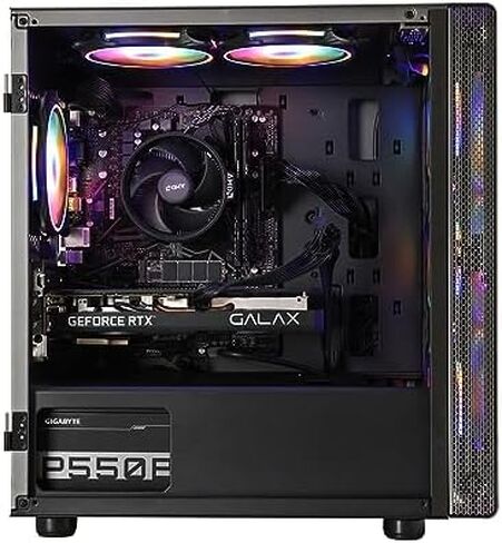 كمبيوتر مكتبي للألعاب MXZ، AMD Ryzen 5 5600، RX6700XT، 16 جيجابايت DDR4، NVME 1 T SSD، مراوح 6RGB، Win 11 Pro جاهز، كمبيوتر مكتبي للألعاب (R5 5600 | RX 6700XT) in Kuwait