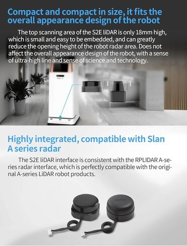 Slamtec RPLIDAR S2E Lidar Sensor 2D 360 درجة 30 متر مسح نصف قطر الماسح الضوئي LIDAR مع واجهة إيثرنت UDP لتجنب عوائق ROS/ROS2 وملاحة الروبوتات in Saudi Arabia