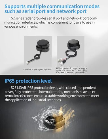 Slamtec RPLIDAR S2E Lidar Sensor 2D 360 درجة 30 متر مسح نصف قطر الماسح الضوئي LIDAR مع واجهة إيثرنت UDP لتجنب عوائق ROS/ROS2 وملاحة الروبوتات in Saudi Arabia