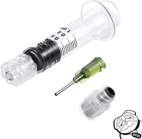 1ML Glass Luer-Lock Slip-Tip Syringe for Oils, Concentrates, Medicine - 14 Gauge 1/2" Blunt Tip Needle - Retail Display Blister Pack Included (100 Pack, 1ML Luer-Lock) in Saudi Arabia