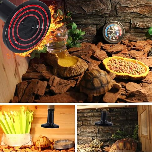 AOMRYOM 150W Ceramic Heat Emitter Infrared Reptile Heat Lamp Bulb for Lizard Snake Coop Chicken Tortoise Aquarium Pet Brooder - 24hr Heat Source - No Light Emitted No Harm - Black 2 Pack in Saudi Arabia