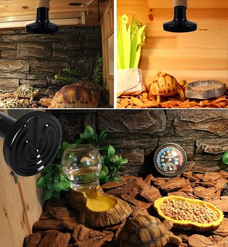 OMAYKEY 150W 2 Pack Ceramic Heat Lamp, Upgraded Thicker Infrared Reptile Heat Emitter Heater Lamp Bulb for Pet Brooder Coop Chicken Lizard Turtle Snake Aquarium, No Light No Harm, 24hr Heat Source in Saudi Arabia
