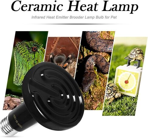OMAYKEY 150W 2 Pack Ceramic Heat Lamp, Upgraded Thicker Infrared Reptile Heat Emitter Heater Lamp Bulb for Pet Brooder Coop Chicken Lizard Turtle Snake Aquarium, No Light No Harm, 24hr Heat Source in Saudi Arabia
