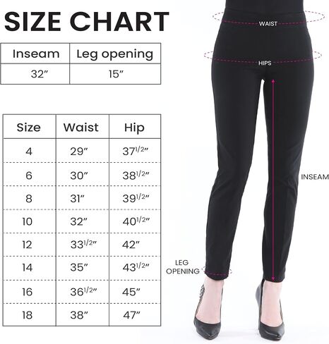 SLIM-SATION Women's Wide Band Ankle Pant Pull-on Pant with Tummy Control in Saudi Arabia